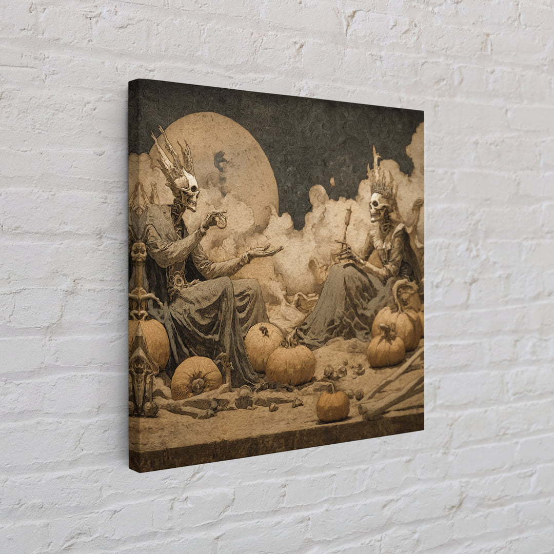 Desert Halloween, Dark Symbolist Art, Square Wall Art, Gothic Horror Wall Art, Framed Canvas Print, Halloween Wall Art