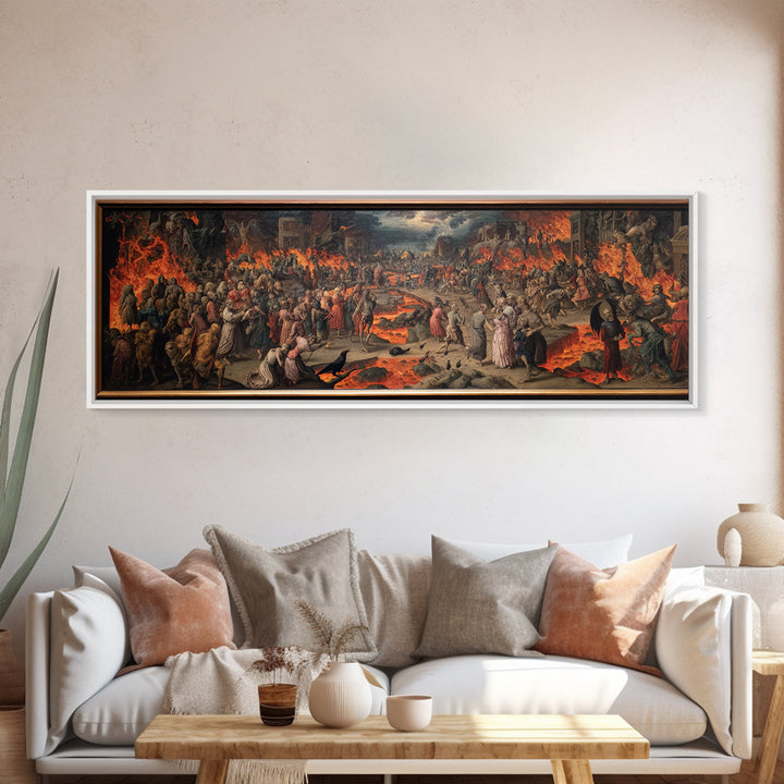 The Volcanic Demon Festival, Danse Macabre Art, Extra Wide Wall Art, Gothic Horror Wall Art, Canvas Print