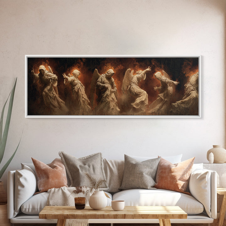 The Infinite Hallway, Visionary Gothic Art, Extra Wide Wall Art, Dark Fantasy Wall Art, Framed Canvas Print, Halloween Wall Art