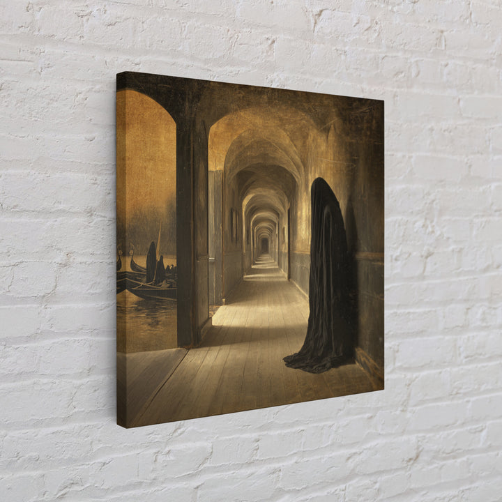 The Infinite Hallway, Symbolist Gothic Landscape, Square Wall Art, Dark Halloween Decor, Canvas Print, Halloween Wall Art, Dark Fantasy Art