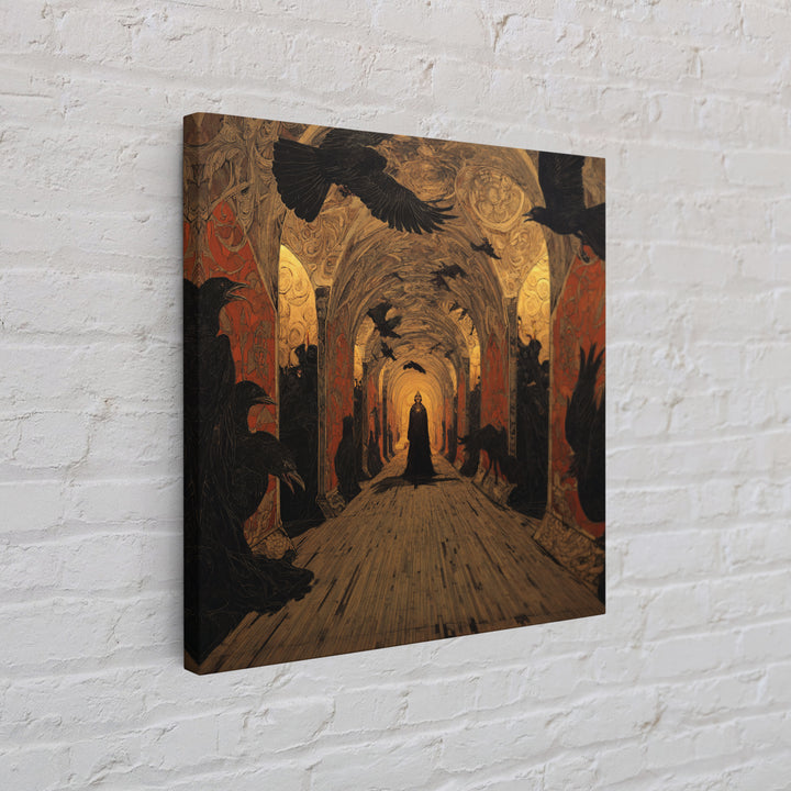 The Infinite Hallway, Dark Symbolist Art, Square Wall Art, Gothic Horror Wall Art, Canvas Print, Halloween Wall Art