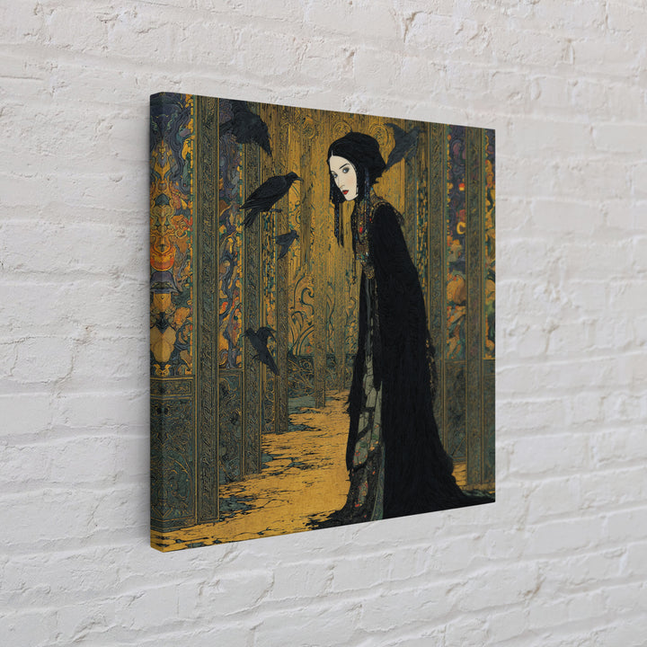 The Infinite Hallway, Stained Glass Gothic Art, Square Wall Art, Macabre Wall Art, Canvas Print, Halloween Wall Art, Collectible Wall Decor