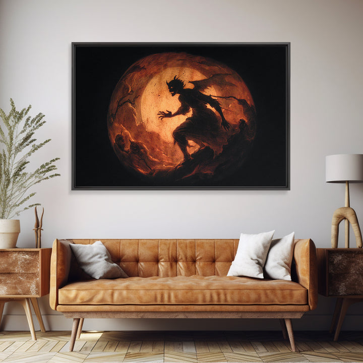 The Moon Inside A Pumpkin, Gothic Nightmare Art, Landscape Wall Art, Dark Halloween Decor, Canvas Print, Halloween Wall Art