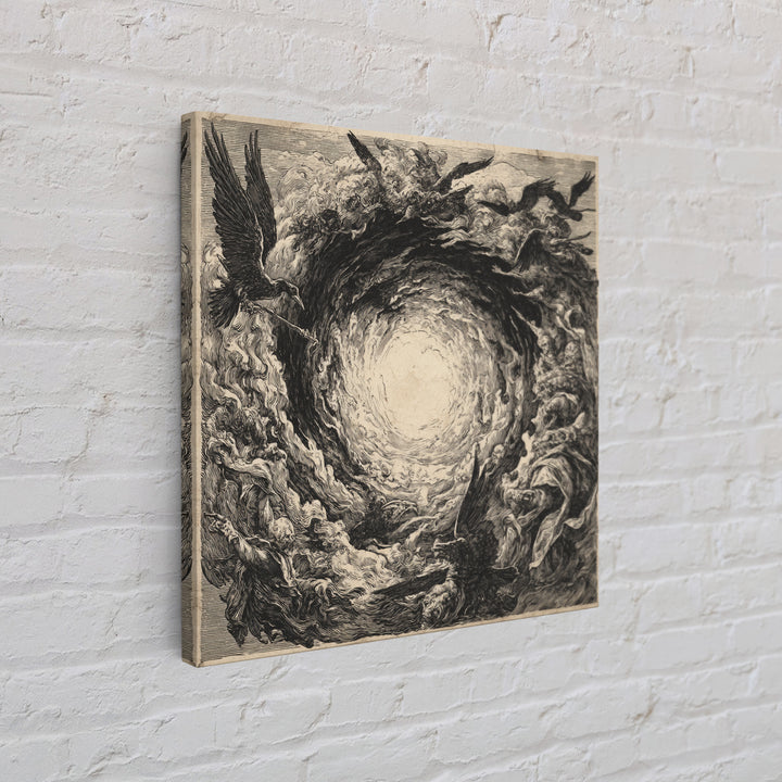 The Autumn-Leaf Ghost, Renaissance Engraving Art, Square Wall Art, Gothic Horror Wall Art, Canvas Print, Halloween Wall Art