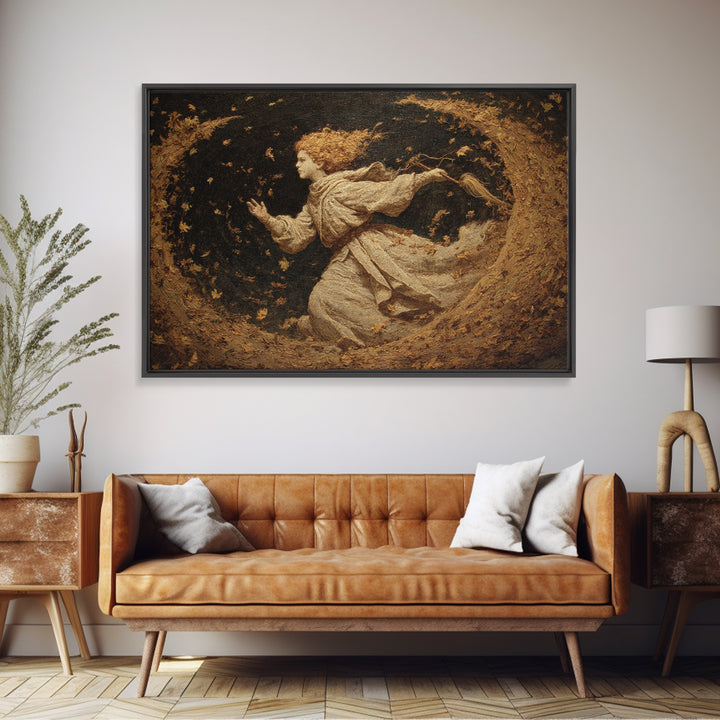 The Autumn-Leaf Ghost, Symbolist Gothic Landscape, Landscape Wall Art, Dark Fantasy Wall Art, Canvas Print, Halloween Wall Art