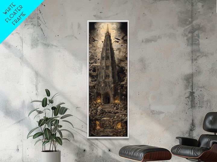The Cathedral Of Bones, Dark Renaissance Art, Tall Narrow Wall Art, Dark Fantasy Wall Art, Canvas Print, Halloween Wall Art