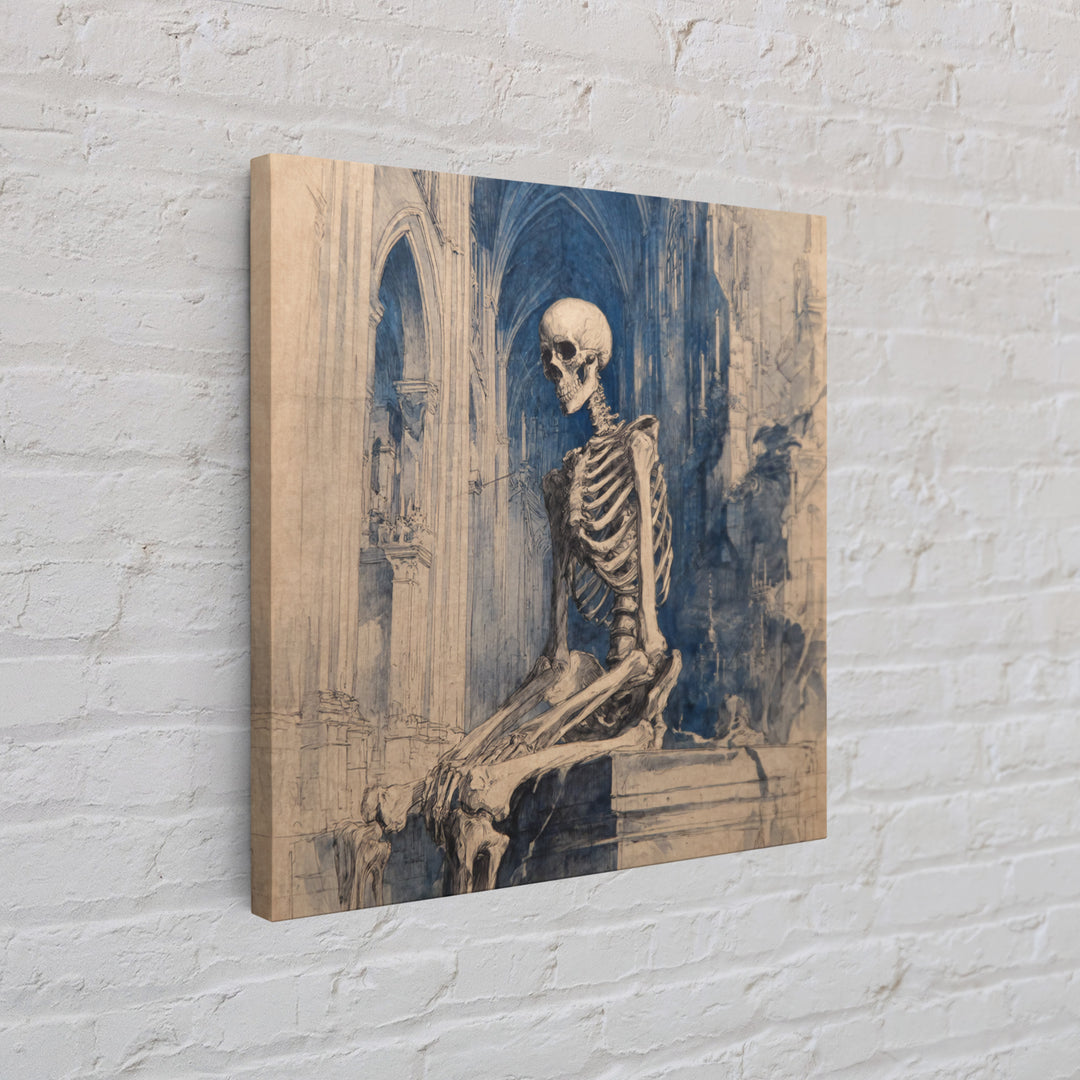 The Cathedral Of Bones, Decadent Gothic Art, Square Wall Art, Gothic Horror Wall Art, Framed Canvas Print, Halloween Wall Art
