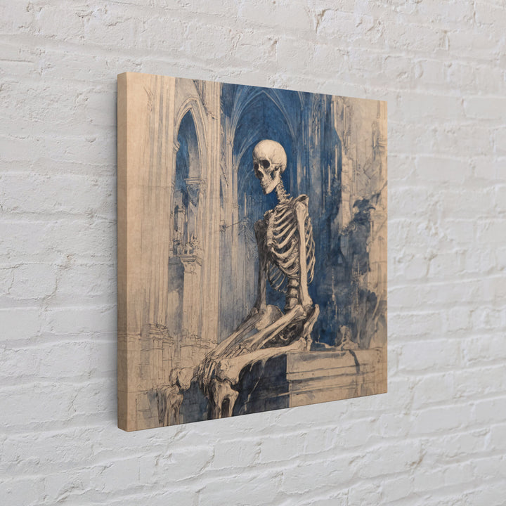 The Cathedral Of Bones, Decadent Gothic Art, Square Wall Art, Gothic Horror Wall Art, Framed Canvas Print, Halloween Wall Art