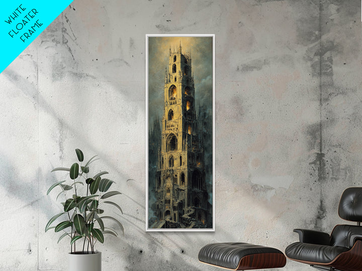 The Cathedral Of Bones, Surreal Apocalyptic Art, Tall Narrow Wall Art, Gothic Horror Wall Art, Framed Canvas Print