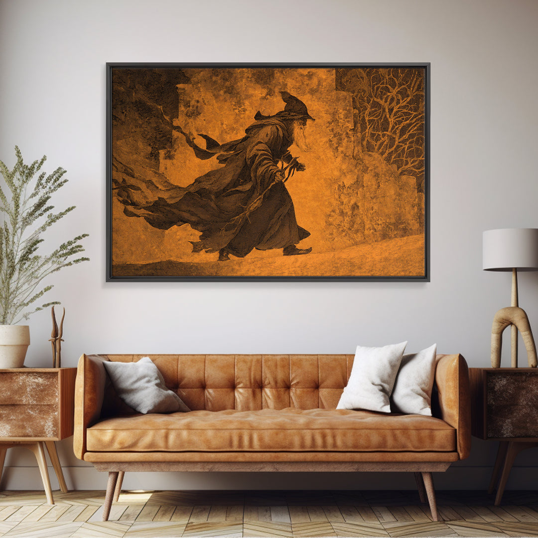 The Town Where Shadows Live, Baroque Witchcraft Art, Landscape Wall Art, Gothic Horror Wall Art, Framed Canvas Print, Halloween Wall Art