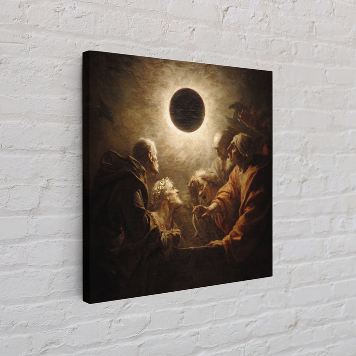 The Eclipse Summoning, Gothic Nightmare Art, Square Wall Art, Dark Halloween Decor, Framed Canvas Print, Halloween Wall Art
