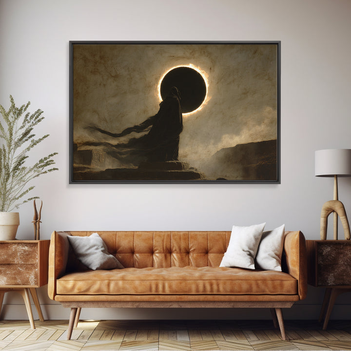 The Eclipse Summoning, Romantic Gothic Landscape, Landscape Wall Art, Macabre Wall Art, Canvas Print, Halloween Wall Art