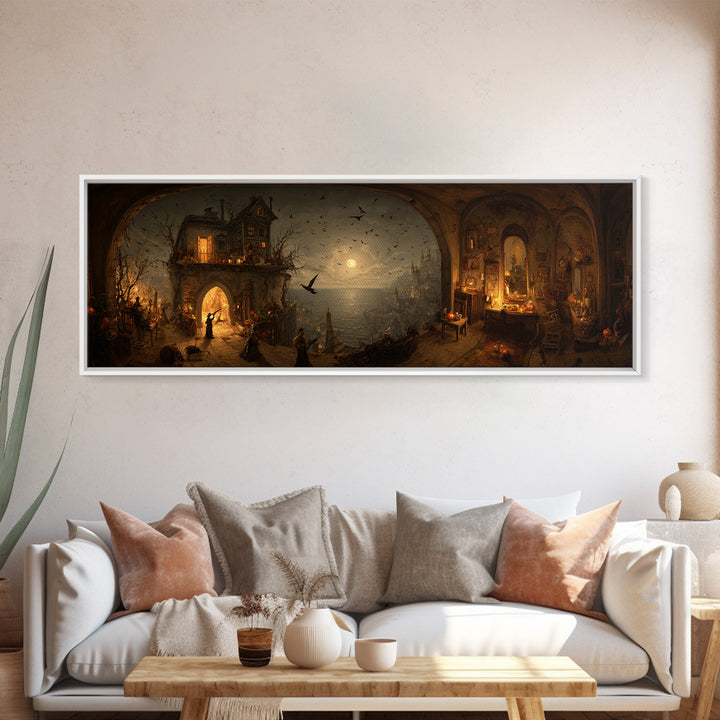 The Last House At The World'S Edge, Northern Renaissance Horror, Extra Wide Wall Art, Dark Halloween Decor, Canvas Print