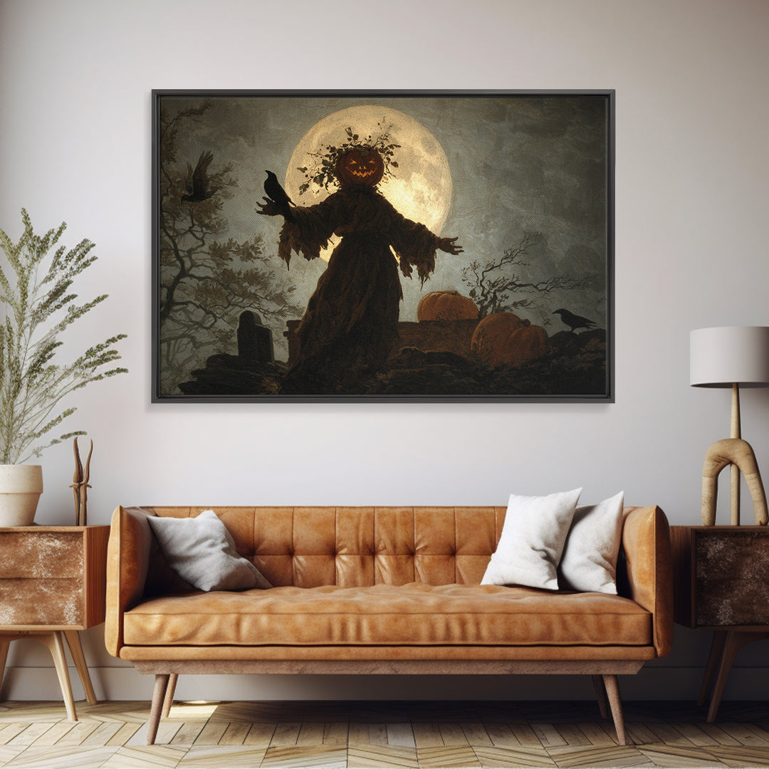 The Personification Of October, Romantic Gothic Landscape, Landscape Wall Art, Macabre Wall Art, Canvas Print, Halloween Wall Art