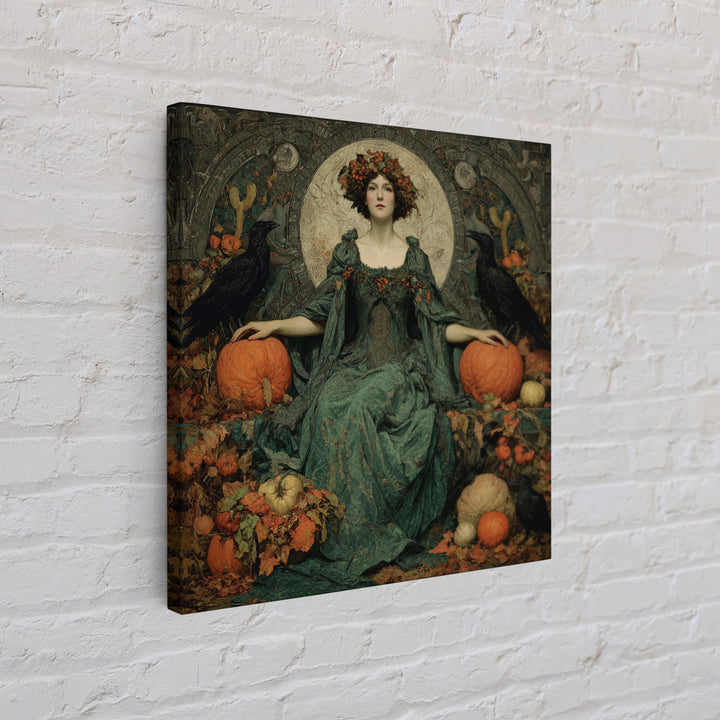 The Personification Of October, Dark Symbolist Art, Square Wall Art, Dark Fantasy Wall Art, Framed Canvas Print, Gothic Home Decor