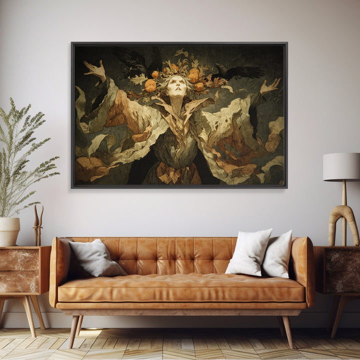 The Personification Of October, Expressionist Nightmare Art, Landscape Wall Art, Dark Fantasy Wall Art, Canvas Print, Halloween Wall Art