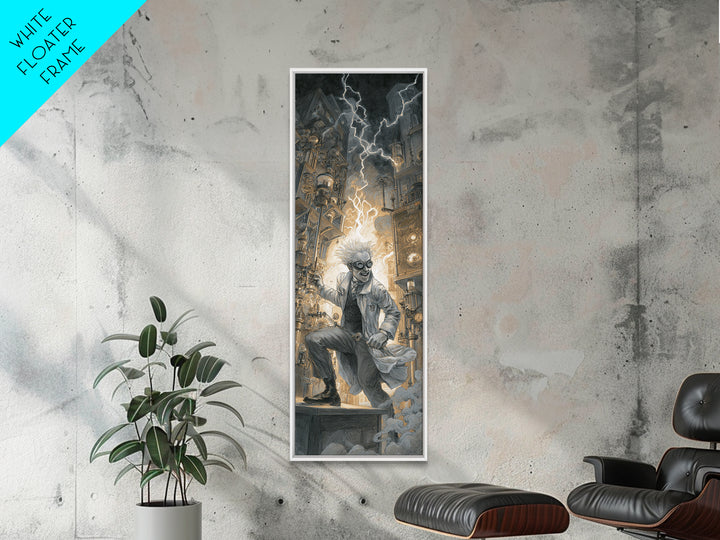 Doctor Vesper'S Resurrection Engine, Gothic Engraving Art, Tall Narrow Wall Art, Dark Fantasy Wall Art, Framed Canvas Print
