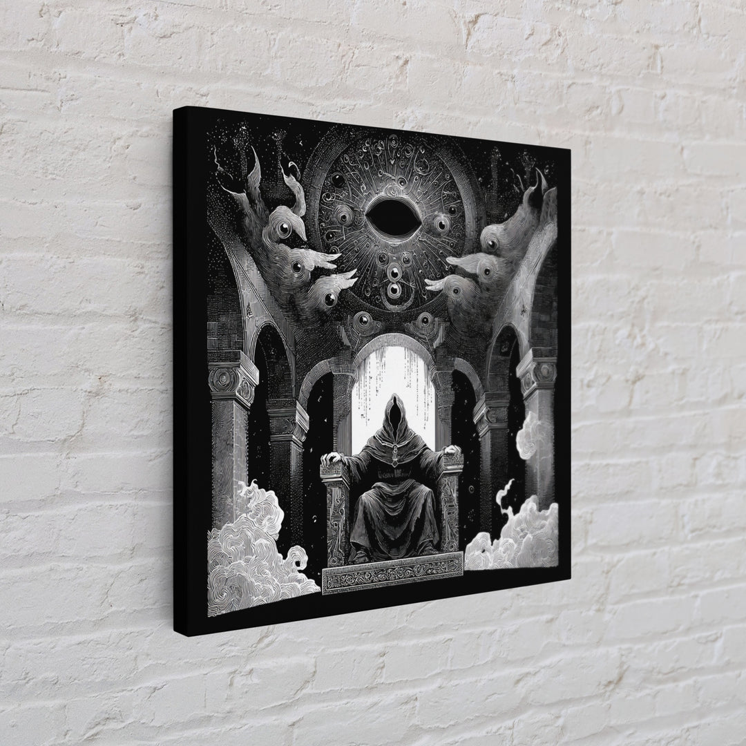 The Dreaming Priest Of The Outer Gate, Symbolist Dream Art, Square Wall Art, Dark Fantasy Wall Art, Canvas Print, Halloween Wall Art