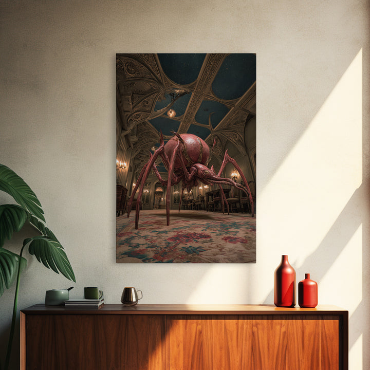 The Crawler Beneath The Floor Of Stars, Ornate Symbolist Art, Vertical Wall Art, Dark Fantasy Wall Art, Canvas Print