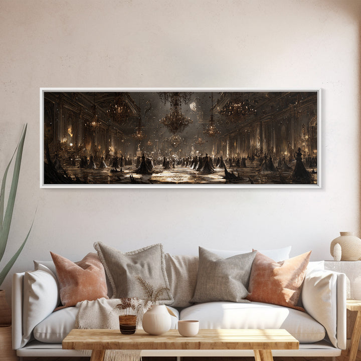 The Ballroom Of Silent Shoggoths, Symbolist Dream Art, Extra Wide Wall Art, Cosmic Horror Art, Canvas Print, Halloween Wall Art