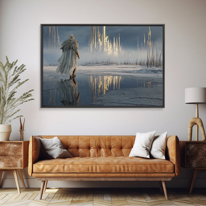 The Frost Beyond Carcosa, Symbolist Gothic Landscape, Landscape Wall Art, Dark Fantasy Wall Art, Canvas Print, Halloween Wall Art