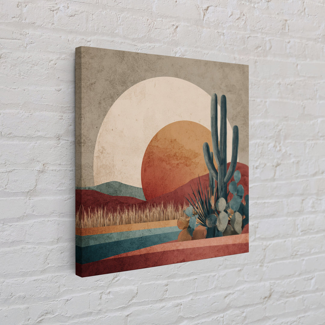 Desert Moon over Rolling Sand Canvas Print, Desert Art, Digital Download Art, Southwestern Decor, Desert, Minimalist Decor, DES-1x1-10
