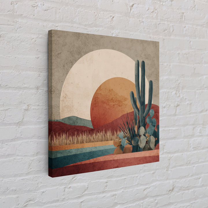 Desert Moon over Rolling Sand Canvas Print, Desert Art, Digital Download Art, Southwestern Decor, Desert, Minimalist Decor, DES-1x1-10