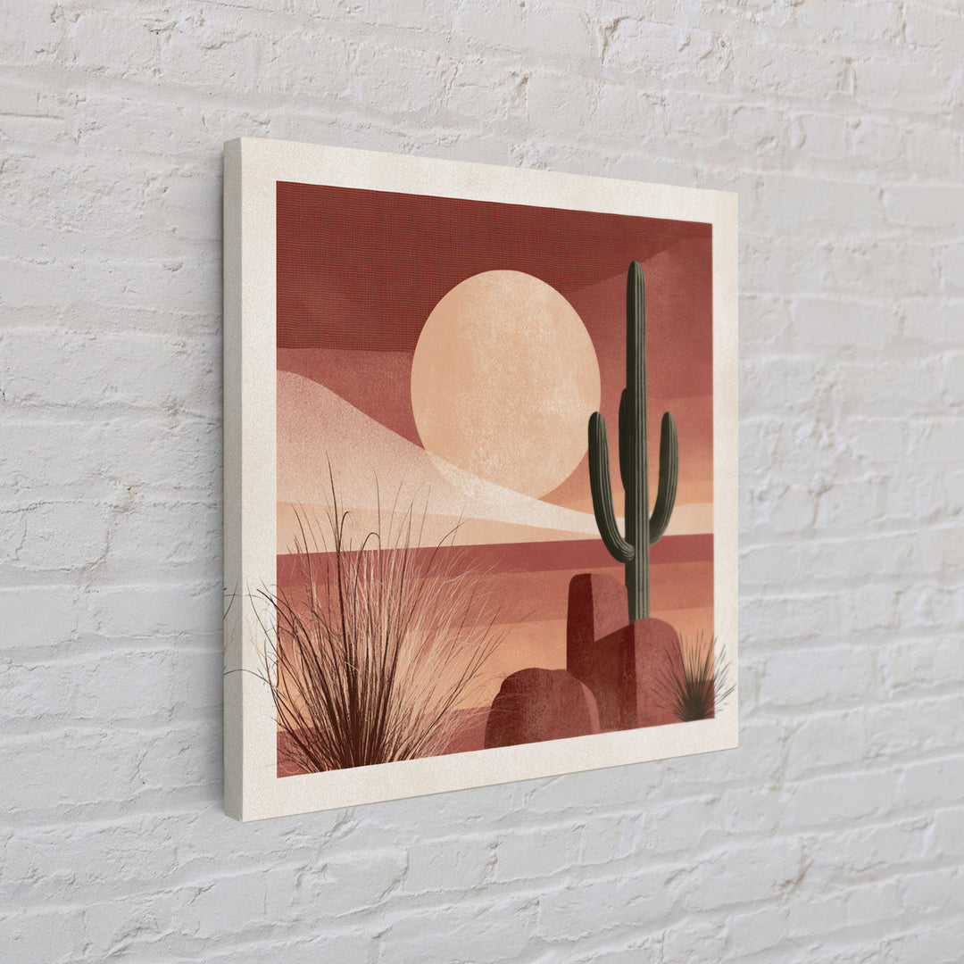 Minimal Beige Sun Canvas Print, Desert Art, Landscape Art, Southwestern Decor, Fine Art, Desert, Art Print, Textured Painting, DES-1x1-22