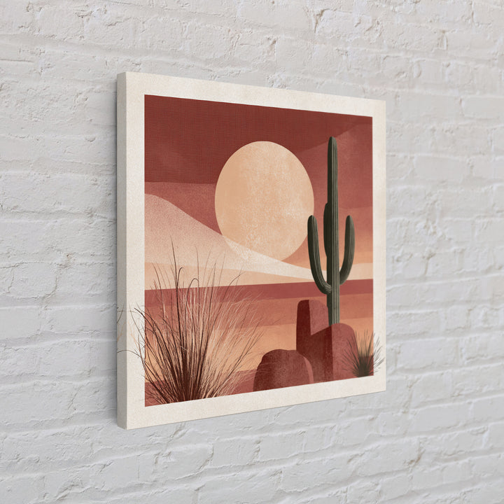 Minimal Beige Sun Canvas Print, Desert Art, Landscape Art, Southwestern Decor, Fine Art, Desert, Art Print, Textured Painting, DES-1x1-22