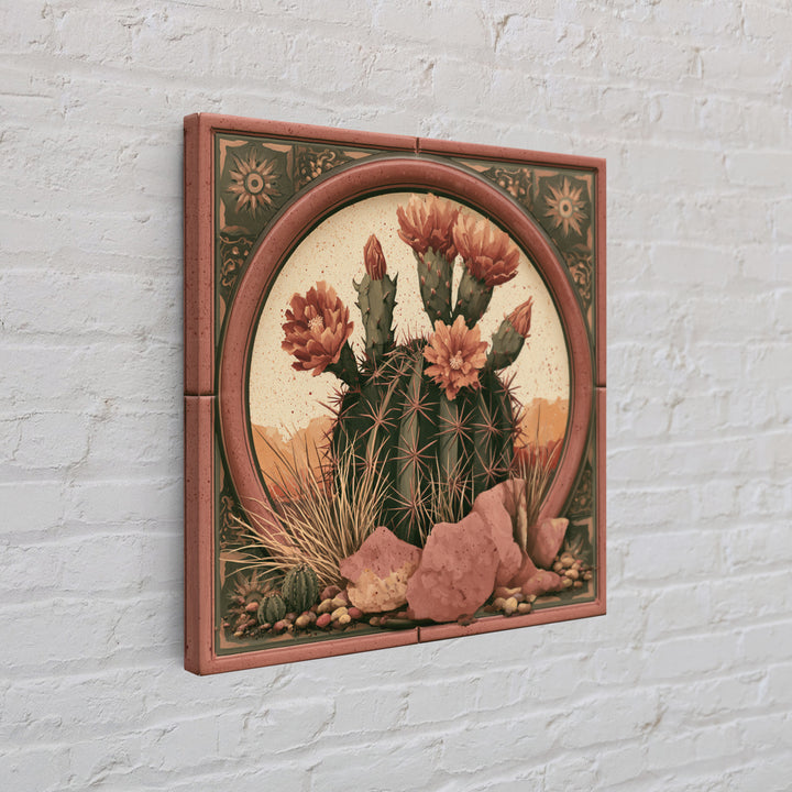 Cactus Botanical Plate Framed Canvas Print, Desert Art, Gallery Decor, Southwestern Decor, Fine Art, Desert, Home Decor, DES-1x1-32