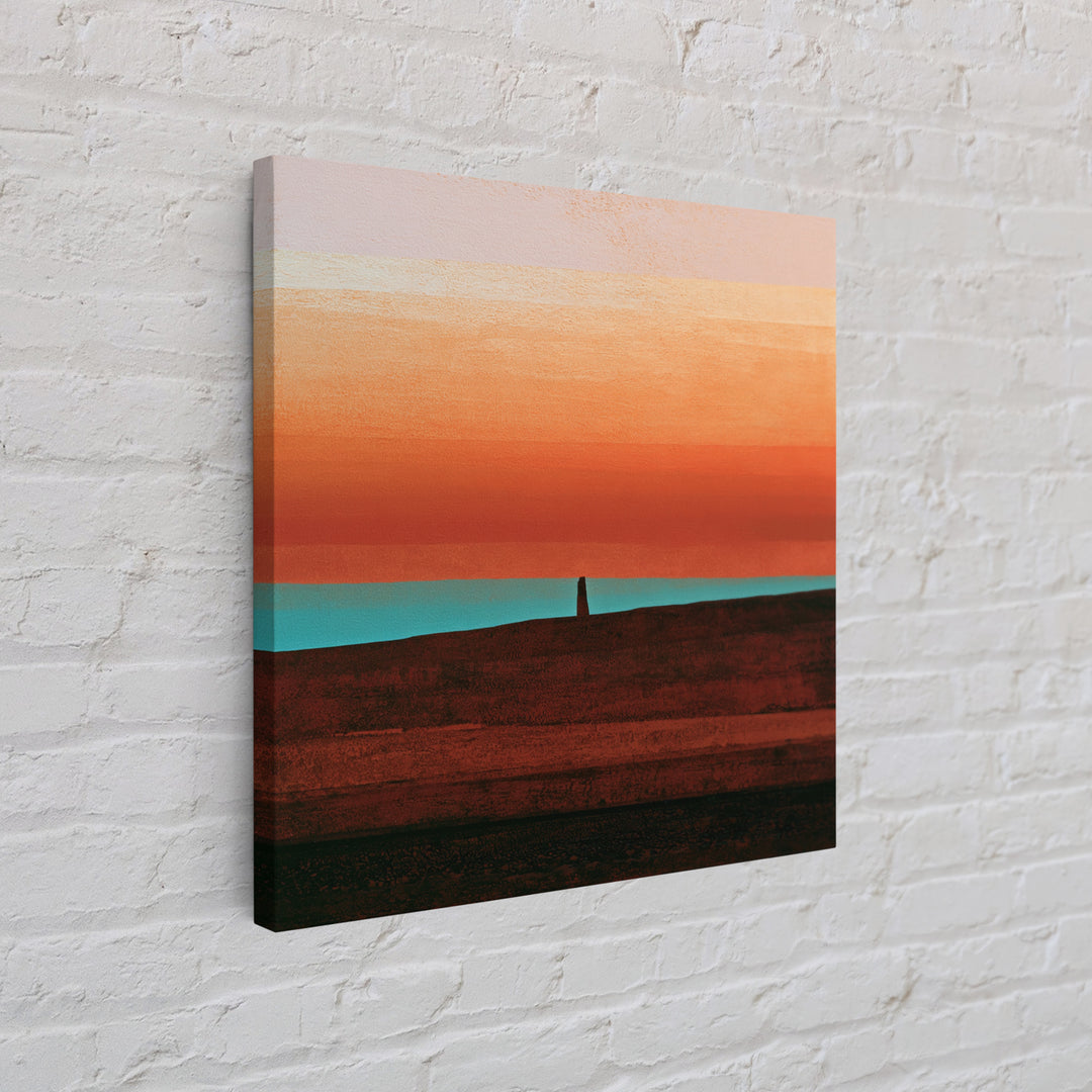 Abstract Heatwave Horizon Framed Canvas Print, Desert Art, Contemporary Art, Southwestern Decor, Fine Art, Desert, Original Art, DES-1x1-37