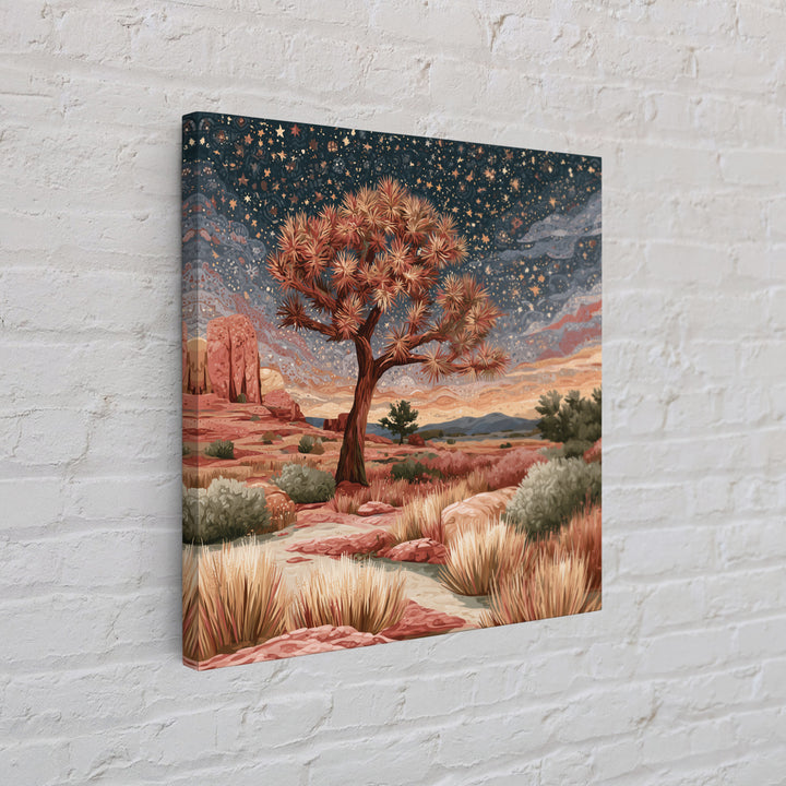 Joshua Tree under Star Filled Night Canvas Print, Desert Art, Modern Decor, Southwestern Decor, Fine Art, Desert, Room Decor, DES-1x1-54