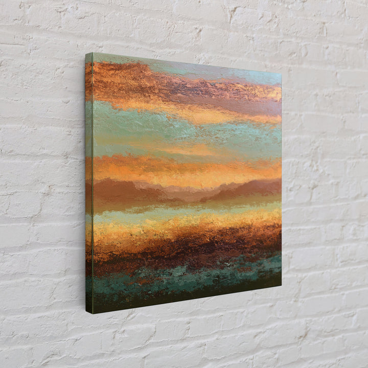 Abstract Heatwave Horizon Framed Canvas Print, Desert Art, Contemporary Art, Southwestern Decor, Fine Art, Desert, Original Art, DES-1x1-61