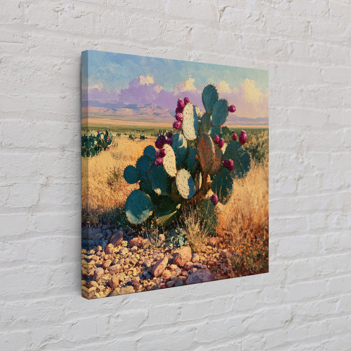Prickly Pear Cactus Framed Canvas Print, Desert Art, Statement Artwork, Southwestern Decor, Fine Art, Desert, DES-1x1-67