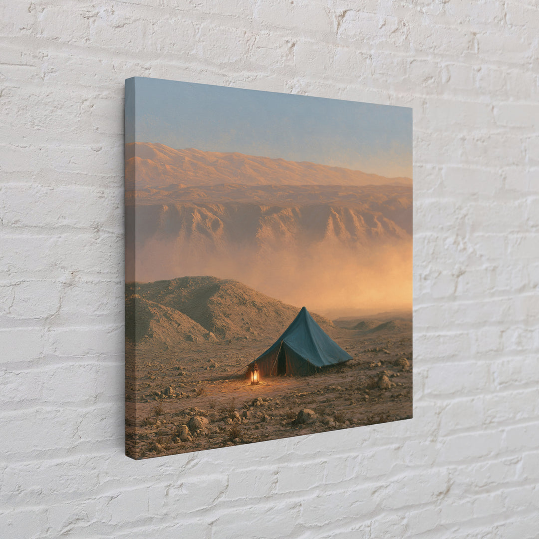 Moroccan Desert Tent Framed Canvas Print, Desert Art, Textured Painting, Southwestern Decor, Oil Painting, Desert, DES-1x1-83