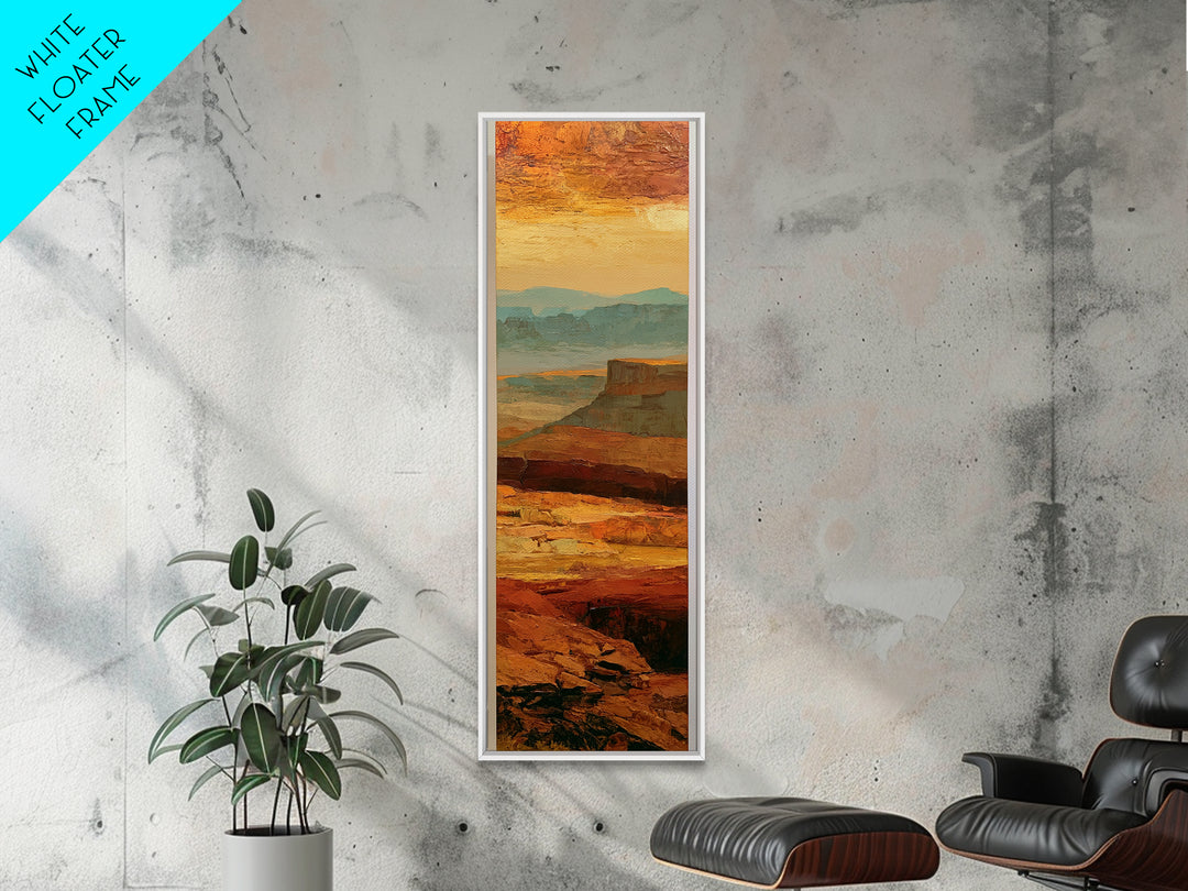 Abstract Mesa Landscape Framed Canvas Print, Desert Art, Western Wall Art, Southwestern Decor, Desert, Statement Artwork, DES-1x3-15