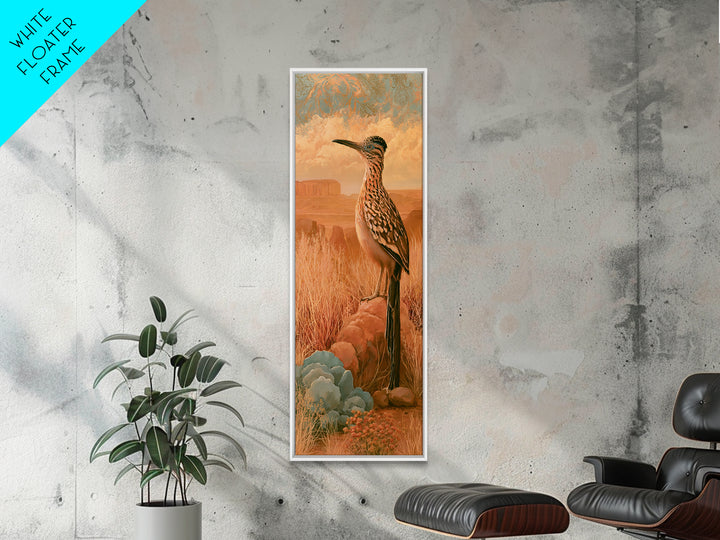 Roadrunner Bird in a Dry Wash Canvas Print, Desert Art, Modern Decor, Southwestern Decor, Fine Art, Desert, Room Decor, DES-1x3-2