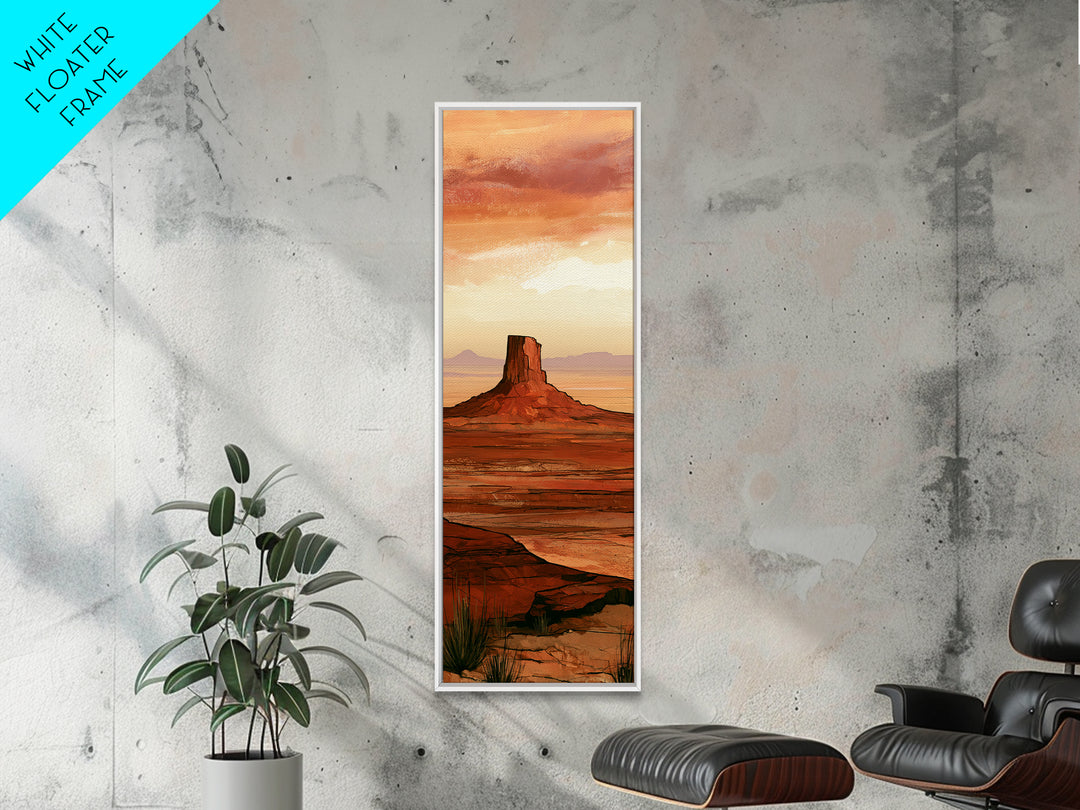 Abstract Mesa Landscape Canvas Print, Desert Art, Digital Download Art, Southwestern Decor, Oil Painting, Desert, DES-1x3-39