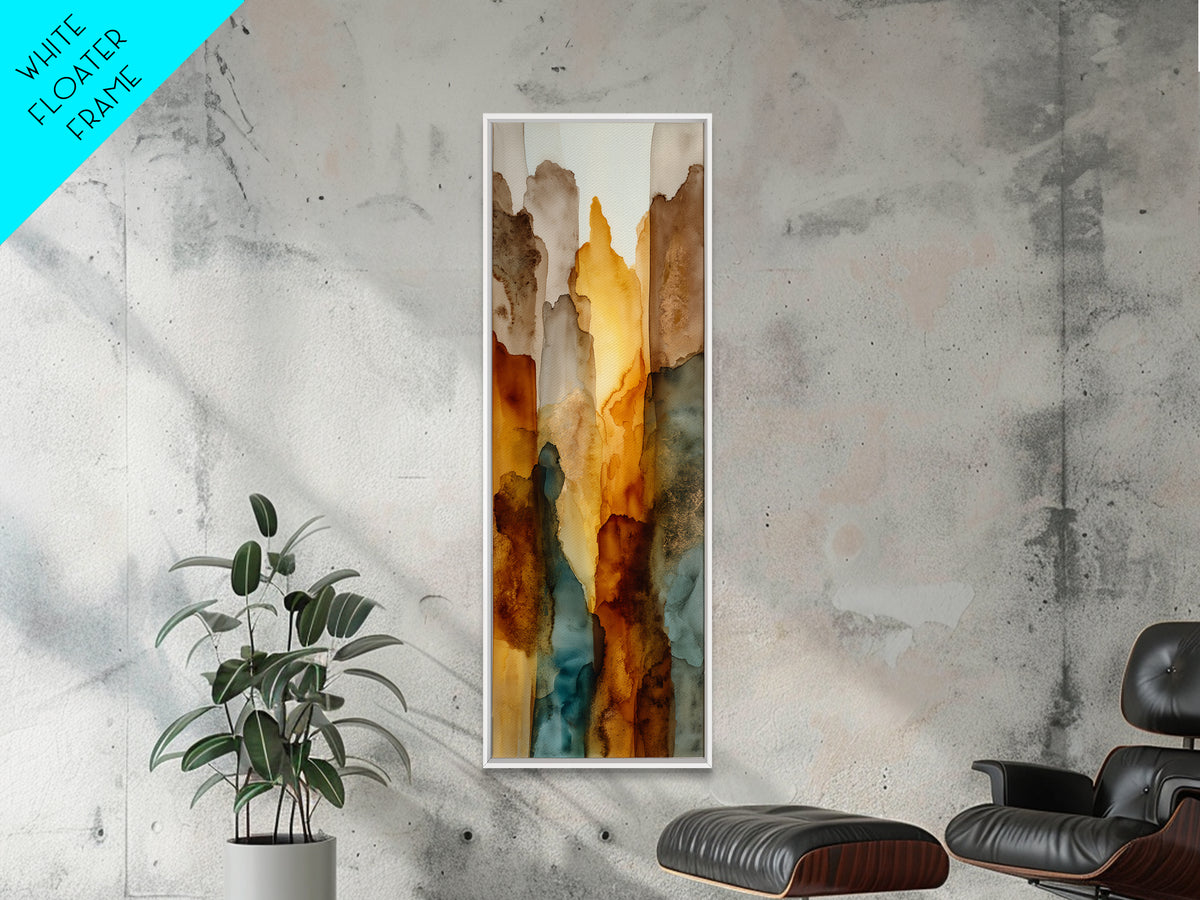 Saguaro Cactus under Orange Sunset Sky Framed Canvas Print, Desert Art, Original Art, Southwestern Decor, Fine Art, Desert, DES-1x3-61