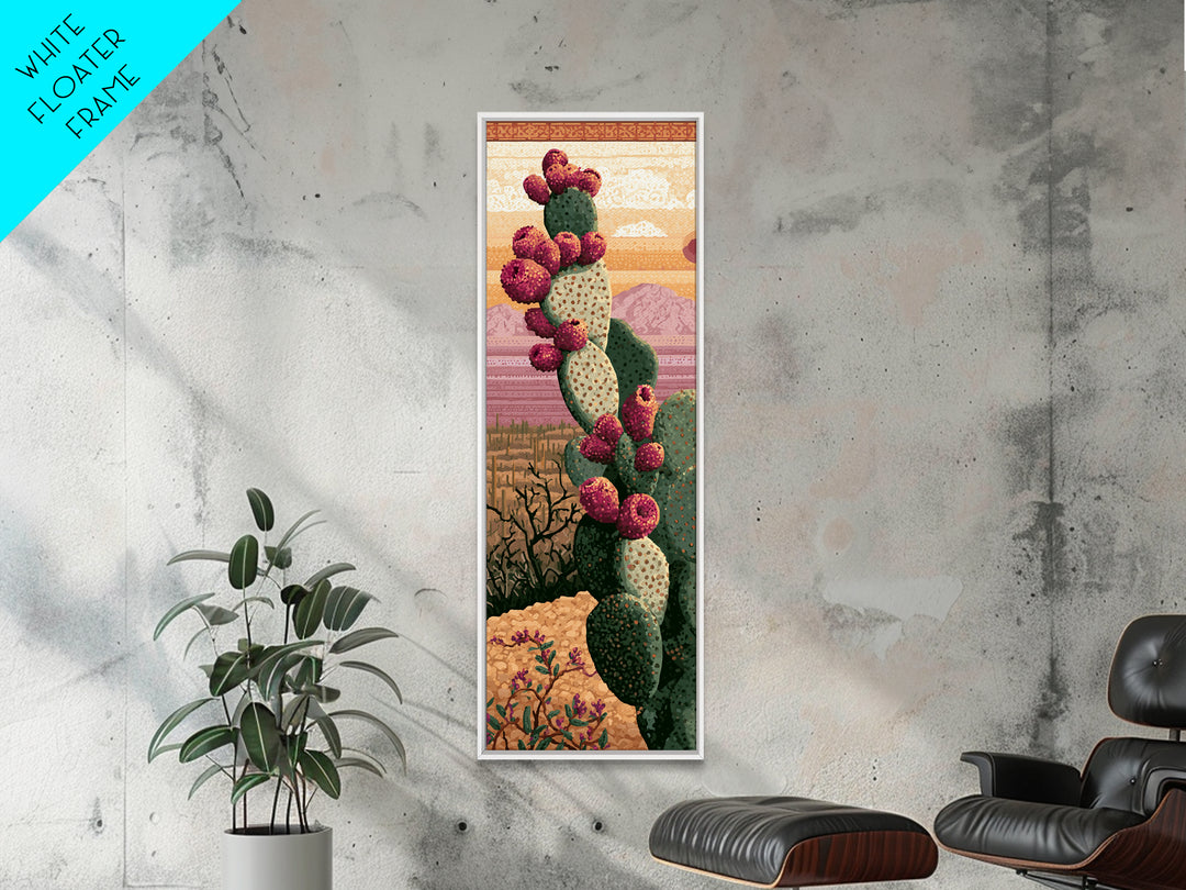 Prickly Pear Cactus Canvas Print, Desert Art, Western Decor, Southwestern Decor, Fine Art, Desert, Modern Decor, Fine Art Print, DES-1x3-7