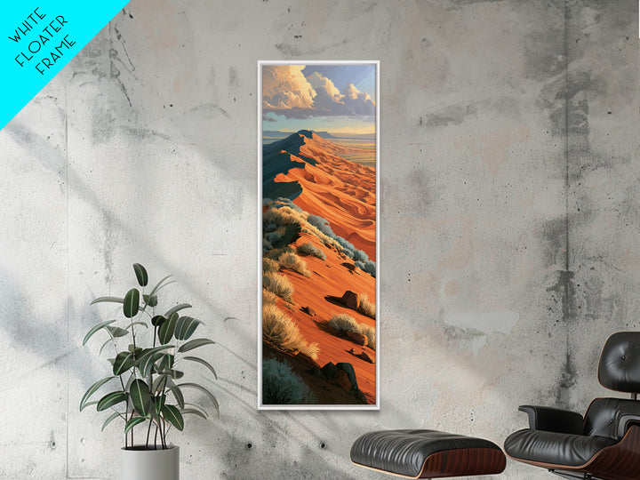 Wind Carved Dune Patterns from Above Framed Canvas Print, Desert Art, Gallery Decor, Southwestern Decor, Oil Painting, Desert, DES-1x3-80
