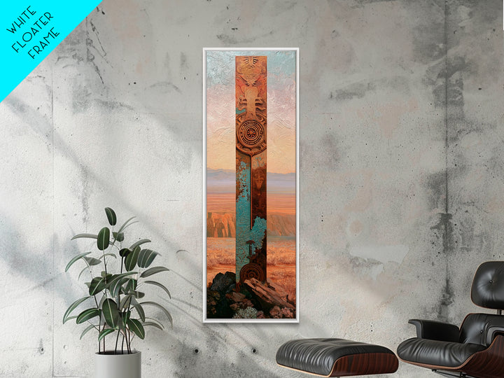 Ancient Desert Petroglyph Design Canvas Print, Desert Art, Digital Download Art, Southwestern Decor, Watercolor Art, Desert, DES-1x3-81