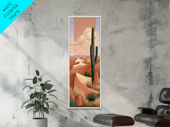 Saharan Dunes with Tiny Caravan Silhouettes Canvas Print, Desert Art, Print, Southwestern Decor, Desert, Watercolor Painting, DES-1x3-86
