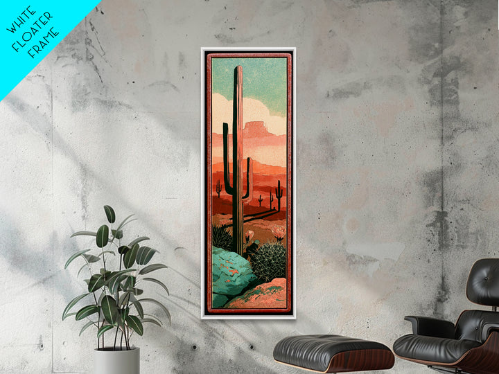 Cactus Botanical Plate Framed Canvas Print, Desert Art, Fine Art Print, Southwestern Decor, Fine Art, Desert, Digital Prints, DES-1x3-92