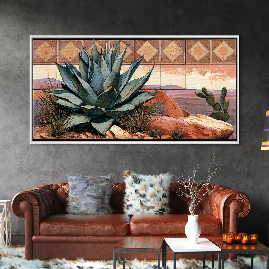 Agave Plant Closeup Canvas Print, Desert Art, Minimalist Decor, Southwestern Decor, Fine Art, Desert, Boho, Original Art, DES-2x1-44