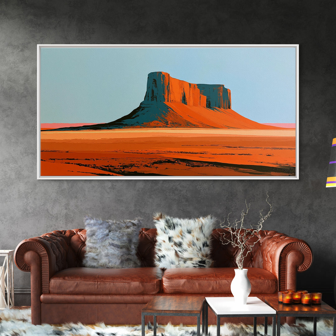 Abstract Mesa Landscape Canvas Print, Desert Art, Watercolor Painting, Southwestern Decor, Fine Art, Desert, Nature Wall Art, DES-2x1-47