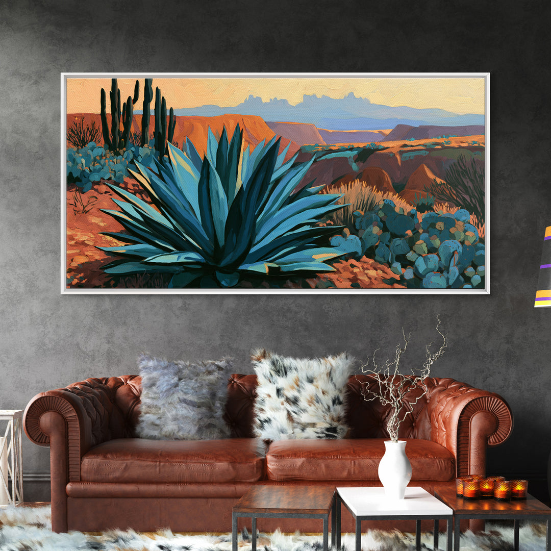 Agave Plant Closeup Canvas Print, Desert Art, Large Wall Art, Southwestern Decor, Fine Art, Desert, Western Wall Art, DES-2x1-68