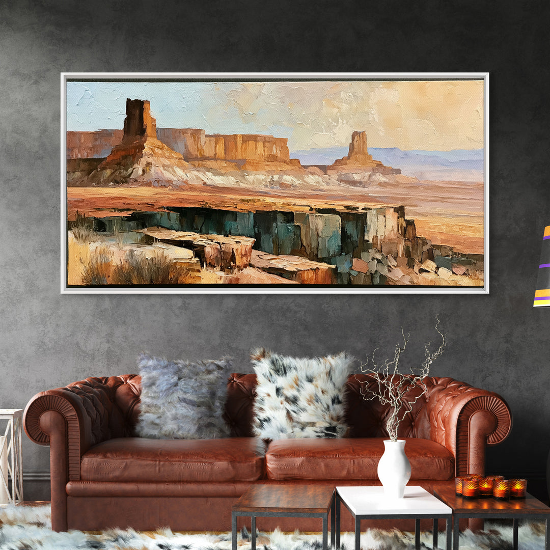 Abstract Mesa Landscape Canvas Print, Desert Art, Living Room Art, Southwestern Decor, Fine Art, Desert, Contemporary Art, DES-2x1-71
