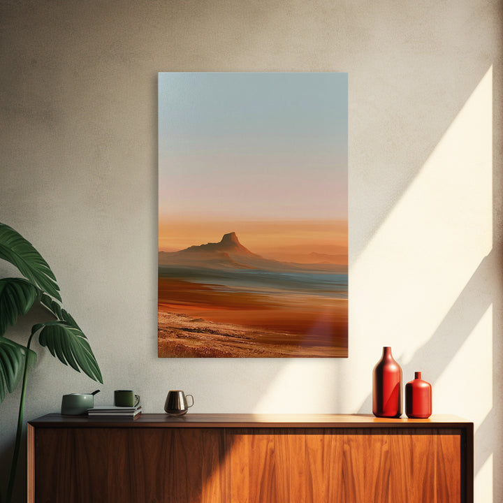 Abstract Heatwave Horizon Framed Canvas Print, Desert Art, Living Room Decor, Southwestern Decor, Desert, Botanical Art, DES-2x3-21