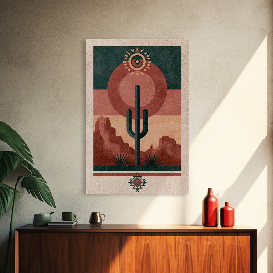 Ancient Desert Petroglyph Design Canvas Print, Desert Art, Boho Wall Art, Southwestern Decor, Fine Art, Desert, Living Room Art, DES-2x3-29